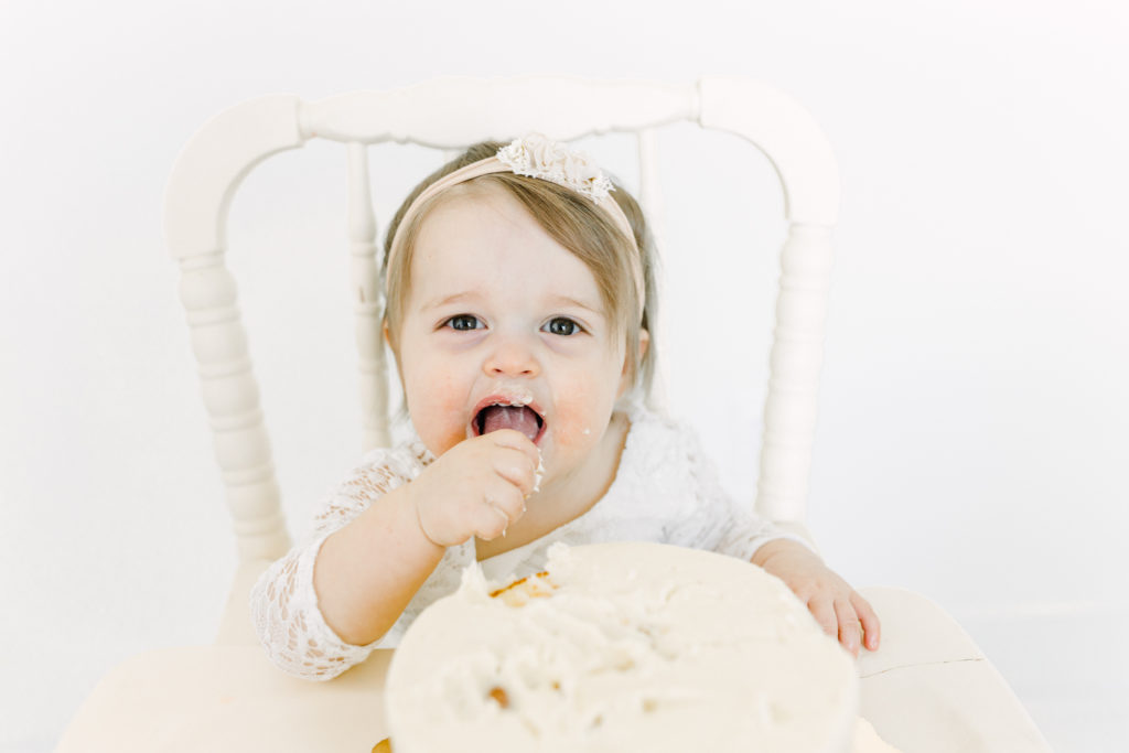1st Birthday Cake Smash at Atlanta Newborn Photographer Studio 